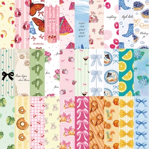 Close-up of 30 coquette bookmarks featuring vintage butterflies and floral illustrations