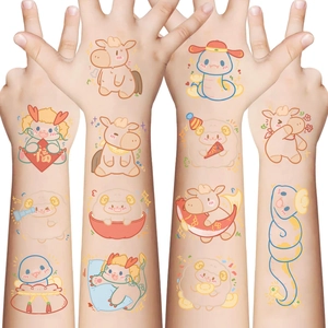Simpatici adesivi per tatuaggi dello zodiaco impermeabili con disegni di animali