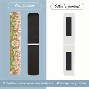 Detail of high 90 percent magnet coverage vs standard bookmarks with floral art design