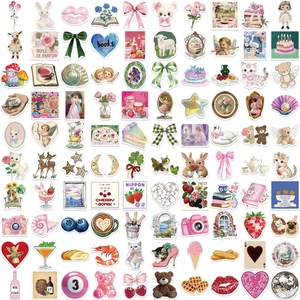 100er Set Y2K Pink Ästhetik Sticker wasserfest für Laptop und Gitarren Dekoration