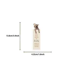 Golden Retriever dog bookmark detail with motivational text and size dimensions