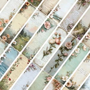 30pcs vintage landscape and floral bookmarks for DIY art journals and creative reading