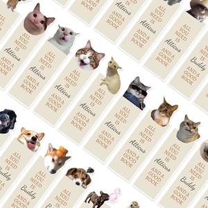 30-piece animal meme bookmark set with inspirational quotes on minimalist cardstock