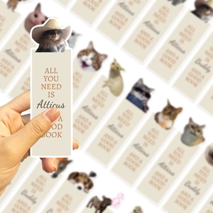 Creative animal cat bookmarks with inspirational quotes on minimalist cardstock