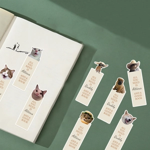 30pcs creative animal meme bookmarks with inspirational quotes on an open book