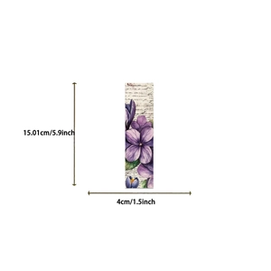 Detailed view of vintage floral bookmark with dimensions 15.01cm high and 4cm wide