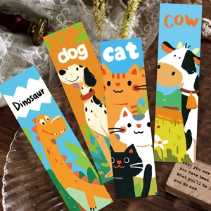 Animal Cartoon Paper Bookmarks For Students Reading Page Markers School Office Stationery Supplies Illustrated Bookmarks