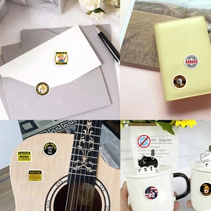 Roll of 500 decorative stickers featuring construction signs and funny badass slogans