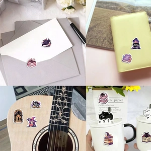 500 autocollants décoratifs magiques pour journaux et enveloppes à thème livres