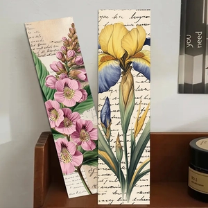 Vintage Floral Paper Bookmarks For Reading Journaling DIY White Cardboard Botanical Illustration Artistic Reading Marks Office School Supplies