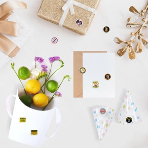 Waterproof gag stickers on gift boxes and envelopes featuring workplace humor themes