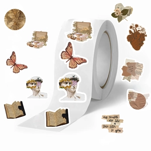 Rouleau d'Autocollants en Papier Washi Vintage Esthétique Papillon Statue Scrapbooking Ruban Adhésif Décoratif Pour DIY Journaling Sceau Enveloppe