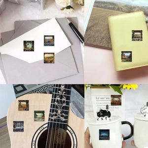 Camping style travel scenery decorative roll stickers applied to notebook and mugs