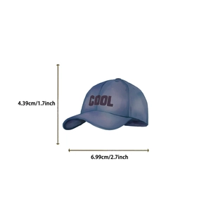 Spécifications de taille pour l'autocollant casquette bleue mesurant 1,7x2,7 pouces