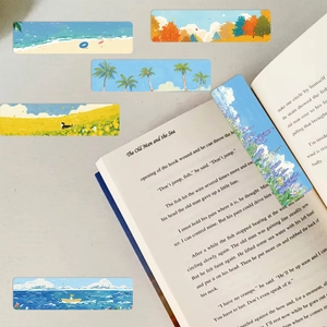 Set di 30 segnalibri minimalisti primaverili con illustrazioni artistiche di paesaggi naturali