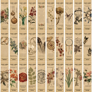 30 marcapáginas retro vintage con diseños nostálgicos de flores y engranajes mecánicos