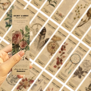 Lote de 30 marcadores de papel vintage con flores nostálgicas y diseños creativos retro