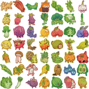Set of 50 waterproof cartoon fruit and animal stickers for laptop and guitar DIY decor