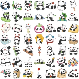 Set de 50 pegatinas de panda impermeables para decorar portátiles y maletas con estilo