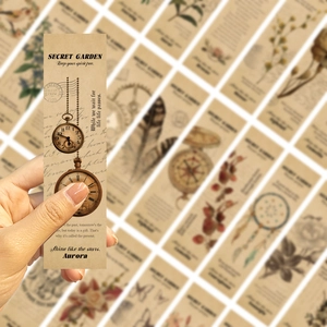Marcapáginas de papel vintage retro con motivos nostálgicos y frases inglesas