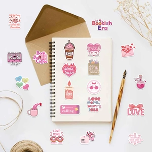 50 adesivi rosa impermeabili a tema lover per decorare laptop, chitarra e valigie DIY