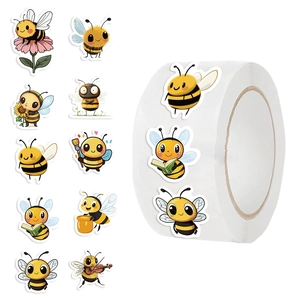 Cartoon Bee Washi Paper Decorative Stickers Roll For Scrapbooking Envelope Sealing DIY Crafts Kids Reward Stationery Decor