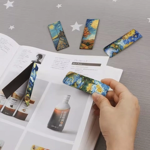 Detailed view of Van Gogh art magnetic bookmarks with strong folding magnetic closure