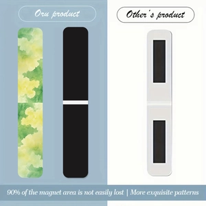 Detail view showing the full-coverage magnetic back of watercolor cloud bookmarks