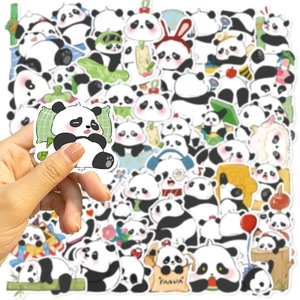Set de 50 pegatinas de panda impermeables para ordenadores portátiles y guitarras