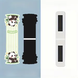 Detailed comparison of cartoon panda magnetic bookmark with full surface black magnetic layer