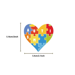 Autocollants puzzle coeur pour sensibilisation à l'autisme, déco DIY étanche
