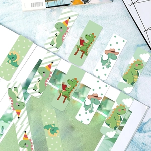 Five-piece cartoon dinosaur magnetic bookmarks set for reading and gift stationery