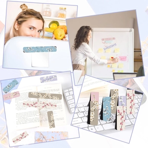 Set de marcadores magnéticos florales en colores pastel para libros y agendas