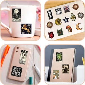 50pcs vintage celestial tarot stickers set for decorating laptop and guitar