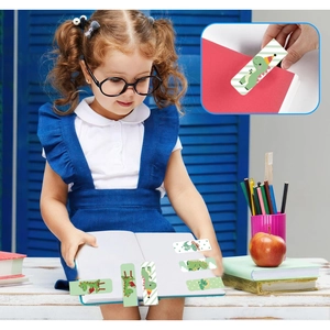Cute cartoon dinosaur magnetic bookmarks set for kids reading and stationery gift
