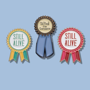 Épinglette en Émail en Alliage Motivante Forme de Médaille Ruban de Récompense Pour Décoration de Vêtements Sac à Dos Bijoux Inspirants Cadeau