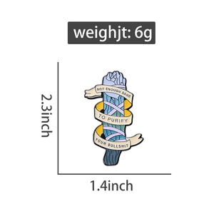Detail view of enamel plant brooch with dimensions 2.3x1.4 inches and weight 6g