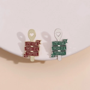 Broche en Émail Créative Cuillère Emotional Range Of A Teaspoon Badge en Alliage de Zinc Laqué pour Décoration de Vêtements
