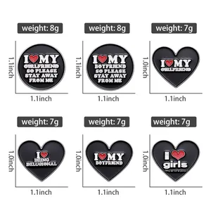 Detailed size chart showing dimensions and weight for heart and round enamel pins