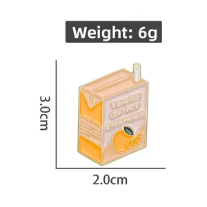 Detaillierte Größentabelle der Saftbox-Emaille-Nadel mit 3,0cm Höhe und 2,0cm Breite