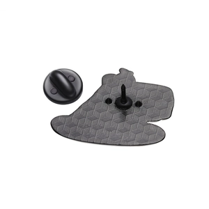 Creative Capybara enamel pin showing back side with butterfly clasp and textured metal finish