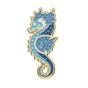 Träumerische Sternenhimmel Emaille Meerestier Brosche Für Damen Legierung Seepferdchen Einsiedlerkrebs Oktopus Mond Sternzeichen Abzeichen Geschenk