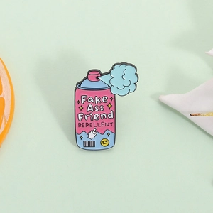 Broche en Alliage Drôle et Humorisitique en Forme de Bombe de Peinture Répulsif Amis Faux Badge Épinglette Émaillée