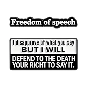 Σετ καρφίτσες σμάλτου Freedom of Speech με κλασικά αποφθέγματα σε μεταλλικά εμβλήματα