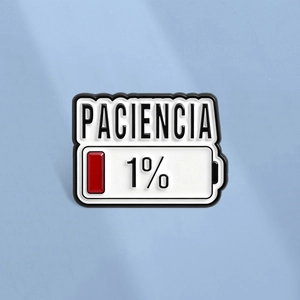 Kreative Paciencia Geduld Niedriger Batteriestand Emaille Brosche Pin Zinklegierung Humorvolles Abzeichen Für Kleidung Rucksack Dekoration Unisex Schmuck