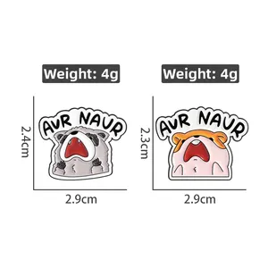 Detailed size view of raccoon and hamster enamel pins with screaming expressions