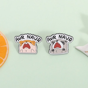 Funny Raccoon Hamster Enamel Pins Cartoon Meme AUR NAUR Brooches Alloy Badges For Backpack Clothing Decorations Women Men