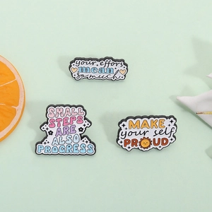 Motivational English Quote Enamel Pin Brooch Zinc Alloy Cartoon Progress Badge For Backpack Clothes Decoration Unisex Gift