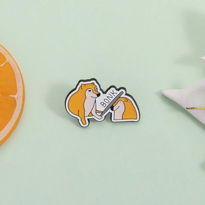 Funny Bonk Meme Shiba Inu enamel pin made of zinc alloy for creative outfit decoration