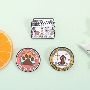 Creative Cartoon Dog Enamel Pin Set God Is Great Dogs Are Good Alloy Brooch Badge For Pet Lovers Backpack Decor Jewelry Gift